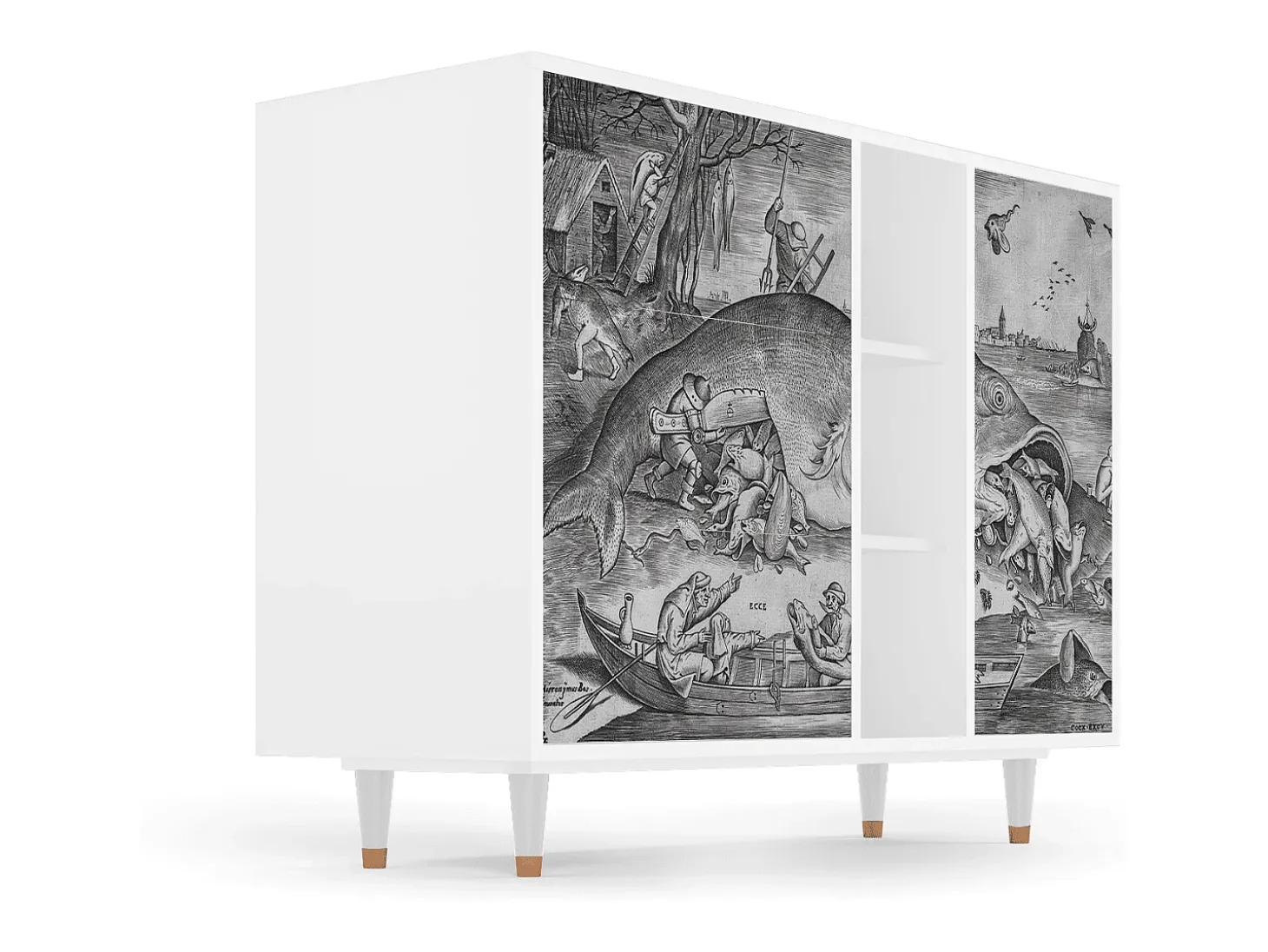 Aparador - 125x98x48 cm - BS2 - Big Fish Eat Little, Blanco