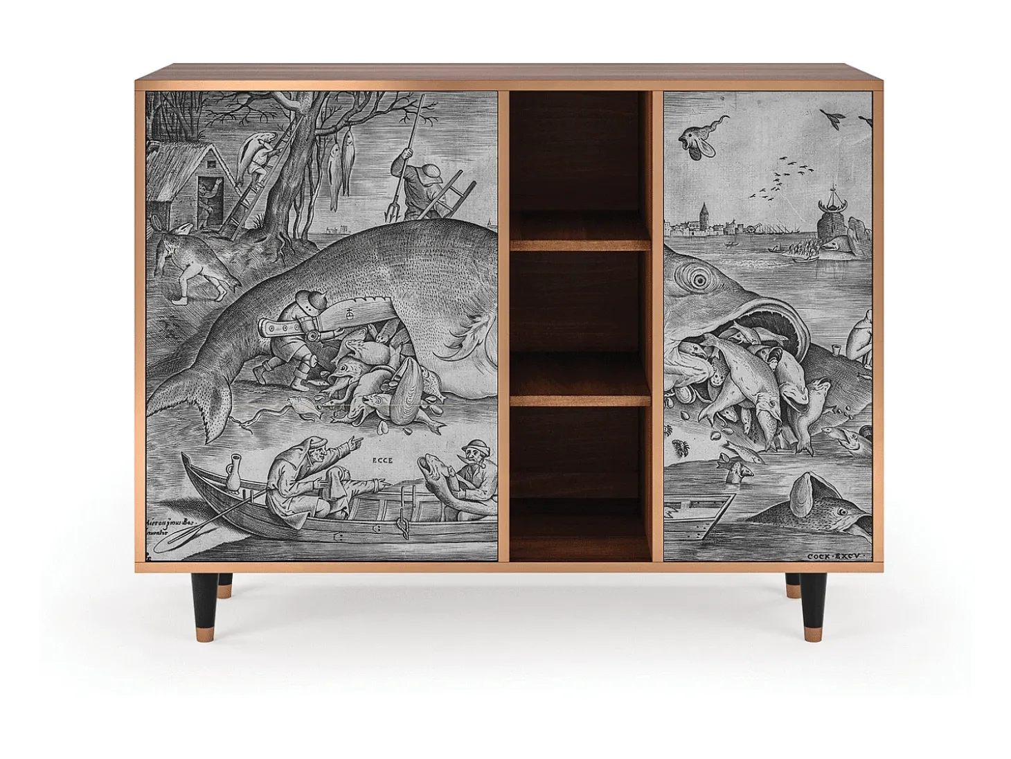 Aparador - 125x98x48 cm - BS2 - Big Fish Eat Little, Nogal