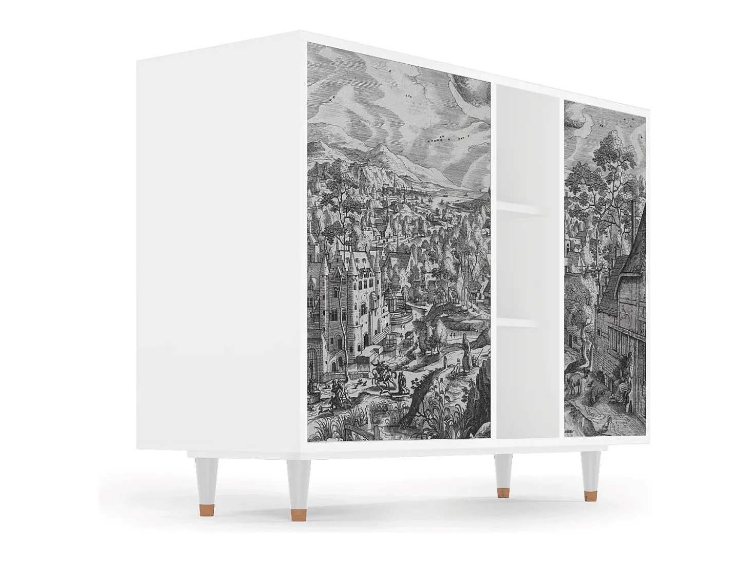 Aparador - 125x98x48 cm - BS2 - Bird Dropping, Blanco