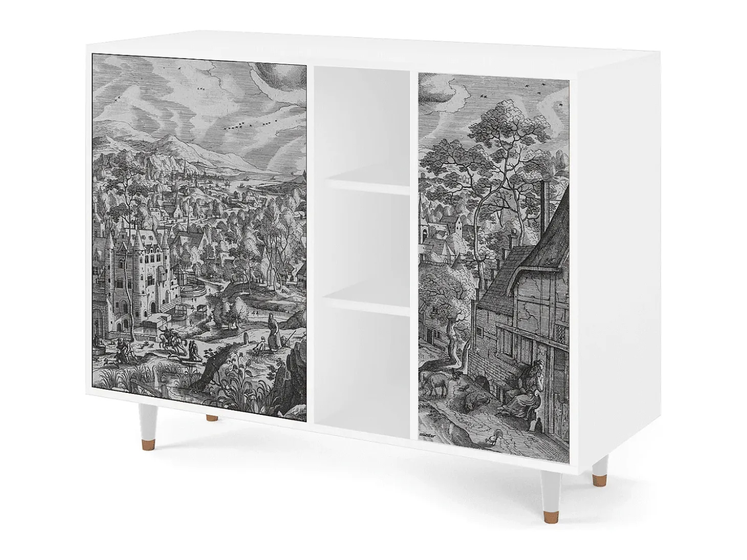 Aparador - 125x98x48 cm - BS2 - Bird Dropping, Blanco