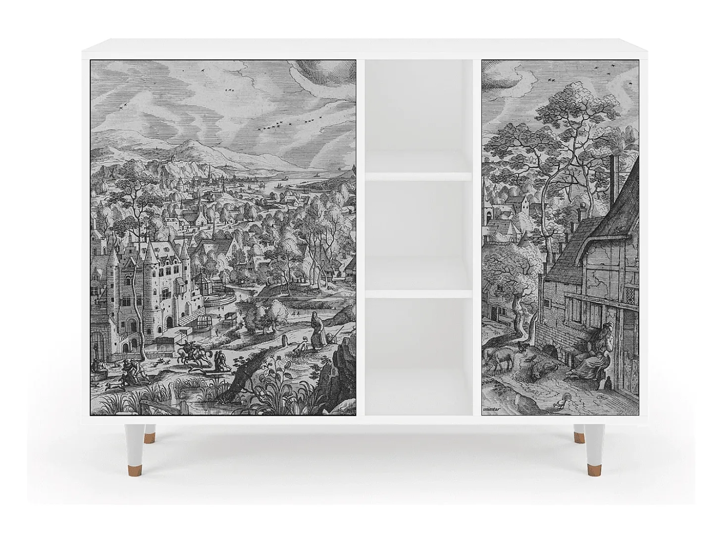 Aparador - 125x98x48 cm - BS2 - Bird Dropping, Blanco