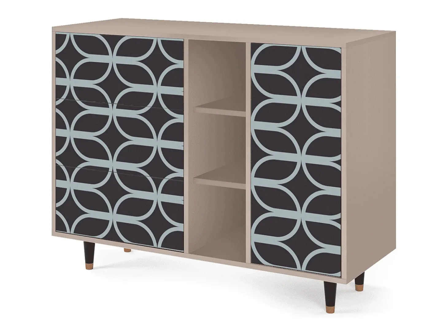 Aparador - 125x98x48 cm - BS2 - Braided Blue, Latte