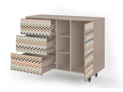 Aparador - 125x98x48 cm - BS2 - Bright Ripple, Latte
