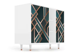 Aparador - 125x98x48 cm - BS2 - Bronze Crossroad, Blanco