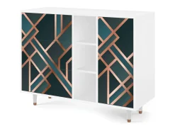 Aparador - 125x98x48 cm - BS2 - Bronze Crossroad, Blanco