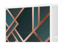 Aparador - 125x98x48 cm - BS2 - Bronze Crossroad, Blanco