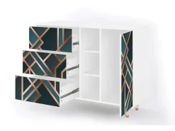 Aparador - 125x98x48 cm - BS2 - Bronze Crossroad, Blanco