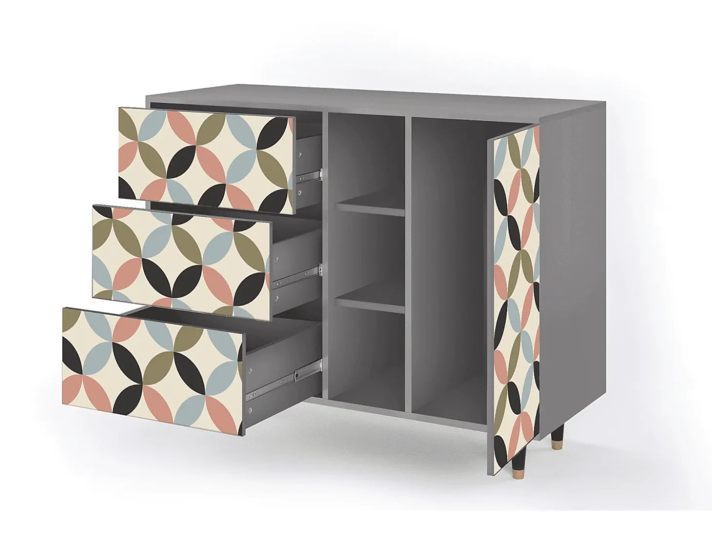 Aparador - 125x98x48 cm - BS2 - Butterfly Effect, Gris