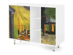 Aparador - 125x98x48 cm - BS2 - Café Terrace at Night, Blanco