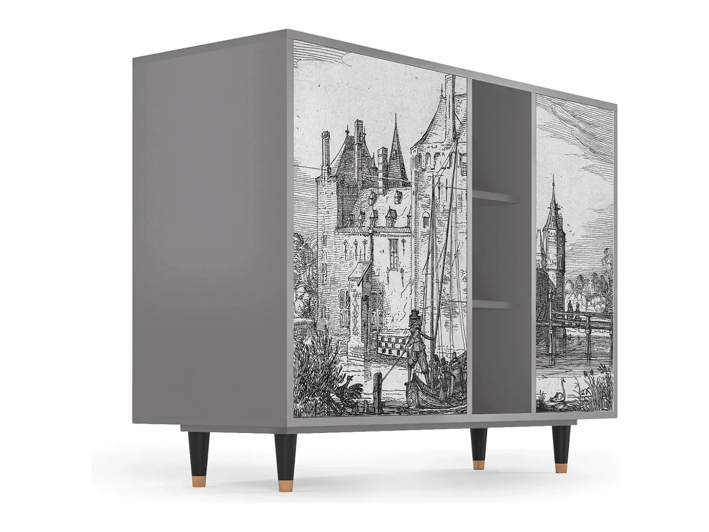 Aparador - 125x98x48 cm - BS2 - Castle by Breugel, Gris