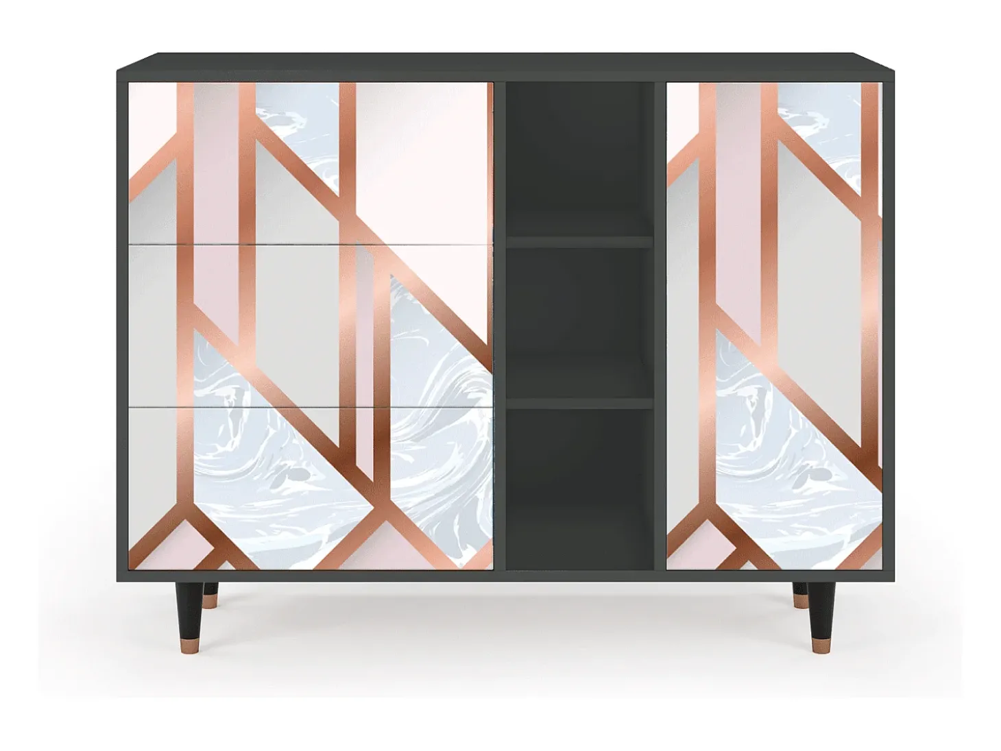 Aparador - 125x98x48 cm - BS2 - Champagne Story, Antracita