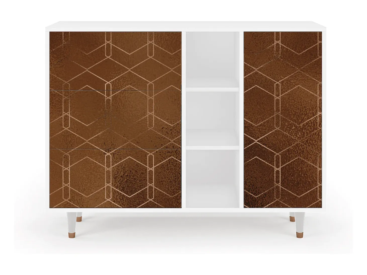 Aparador - 125x98x48 cm - BS2 - Chocolate Bar, Blanco
