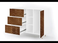 Aparador - 125x98x48 cm - BS2 - Chocolate Bar, Blanco