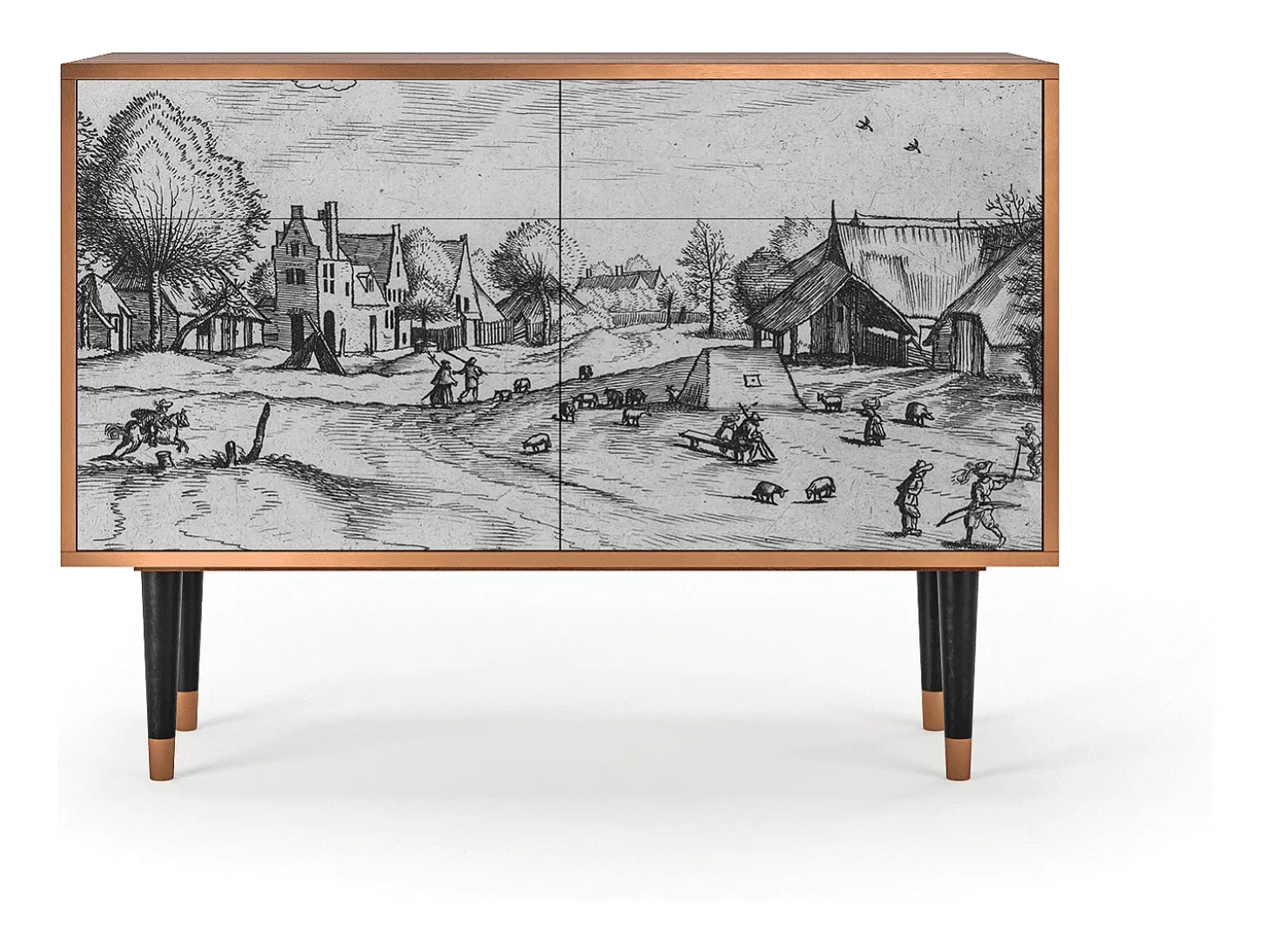 Aparador - 115x85x48 cm - BS4 - Country Village, Nogal
