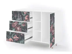 Aparador - 125x98x48 cm - BS2 - Dark Peonies, Blanco