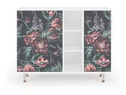 Aparador - 125x98x48 cm - BS2 - Dark Peonies, Blanco
