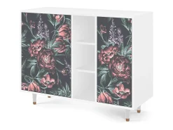 Aparador - 125x98x48 cm - BS2 - Dark Peonies, Blanco