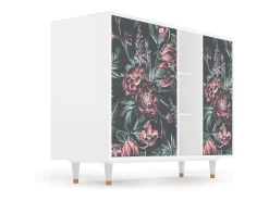 Aparador - 125x98x48 cm - BS2 - Dark Peonies, Blanco