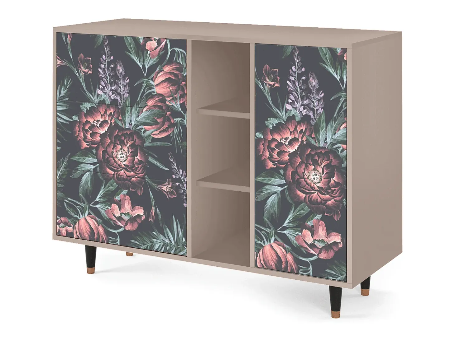 Aparador - 125x98x48 cm - BS2 - Dark Peonies, Latte