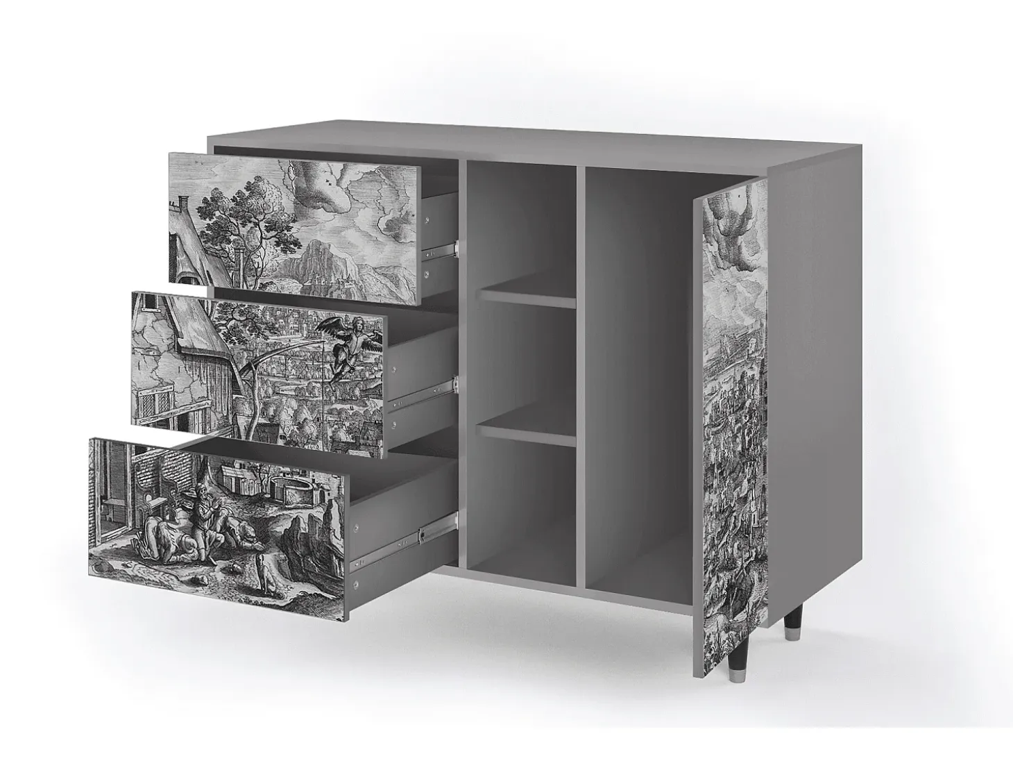 Aparador - 125x98x48 cm - BS2 - Departure, Gris