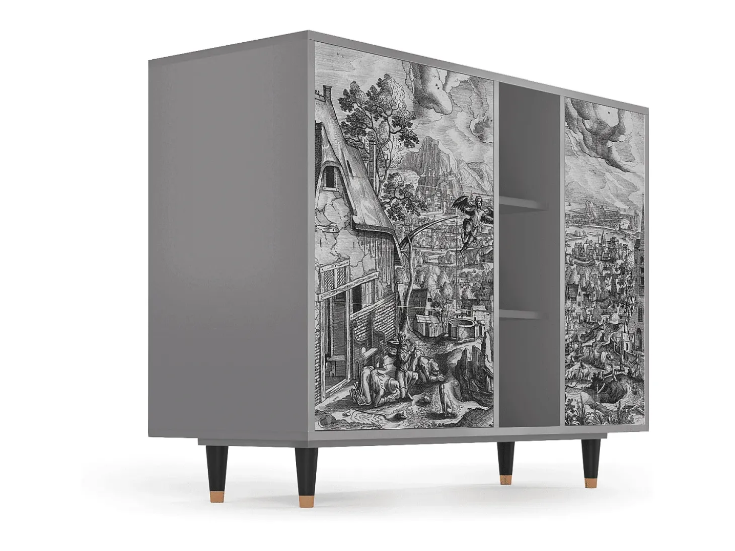 Aparador - 125x98x48 cm - BS2 - Departure, Gris