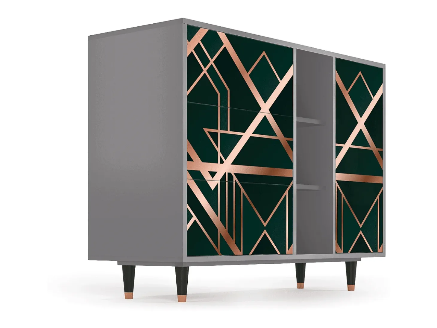 Aparador - 125x98x48 cm - BS2 - Emerald Gatsby, Gris