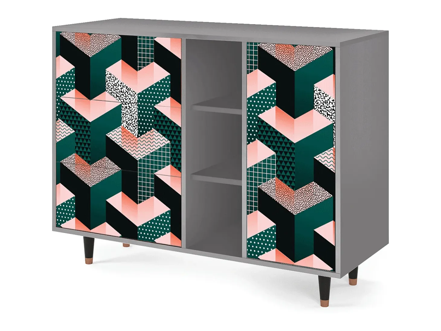 Aparador - 125x98x48 cm - BS2 - Geometric Madness, Gris