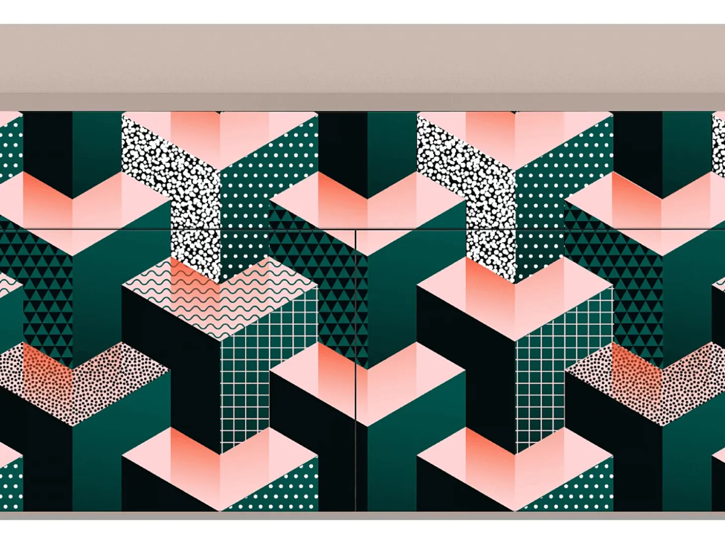 Aparador - 115x85x48 cm - BS4 - Geometric Madness, Latte