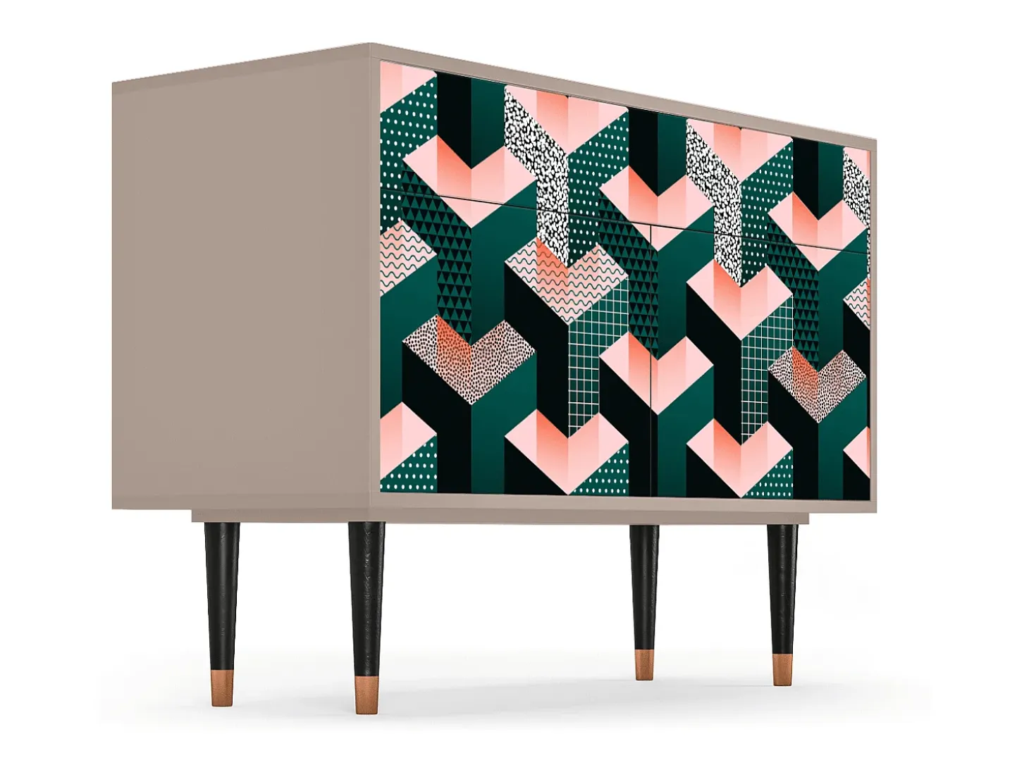 Aparador - 115x85x48 cm - BS4 - Geometric Madness, Latte