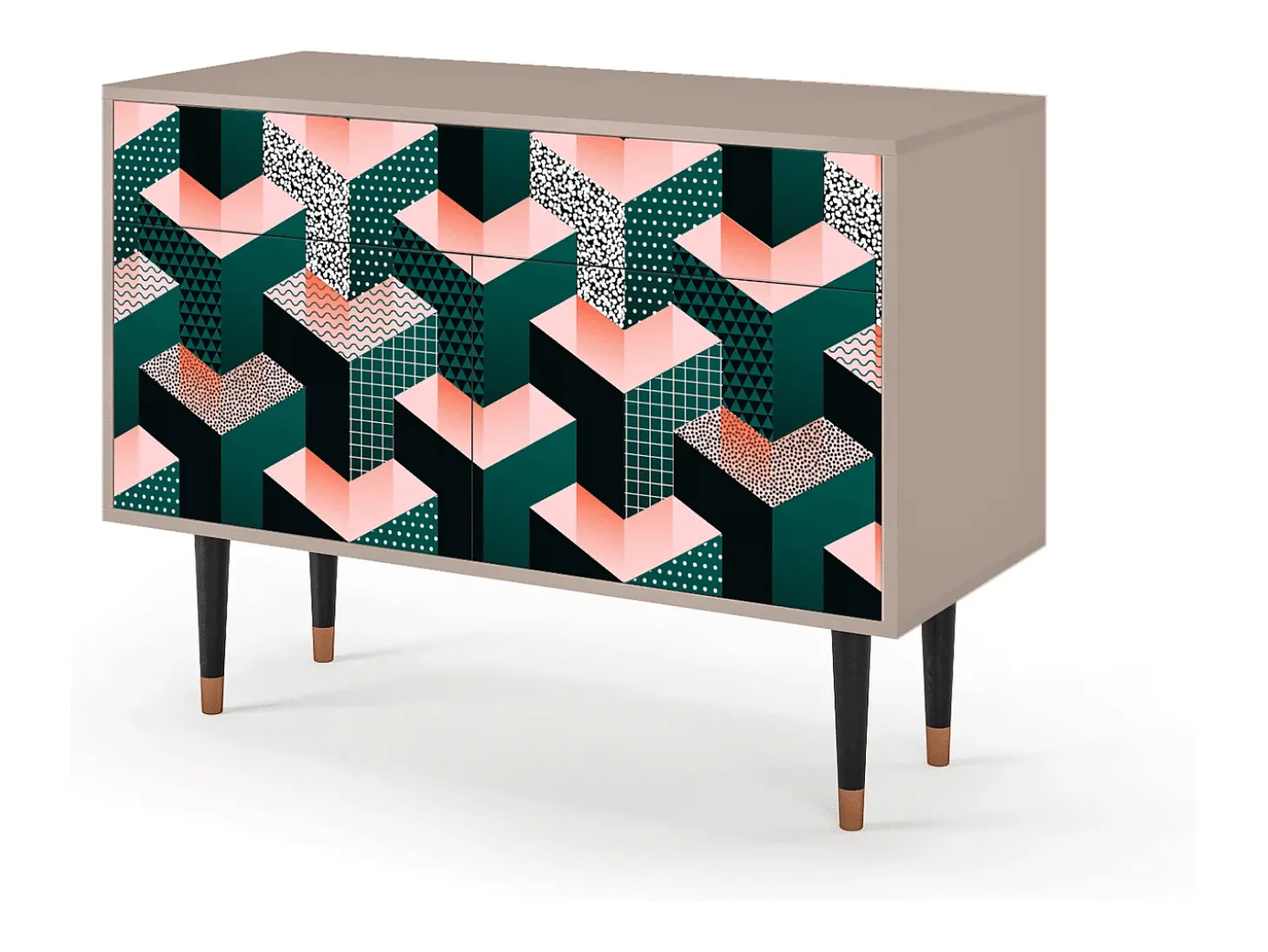Aparador - 115x85x48 cm - BS4 - Geometric Madness, Latte