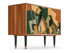 Aparador - 115x85x48 cm - BS4 - Glass and Checkerboard, Nogal