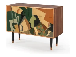 Aparador - 115x85x48 cm - BS4 - Glass and Checkerboard, Nogal