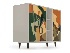 Aparador - 125x98x48 cm - BS2 - Glass and Checkerboard, Arena