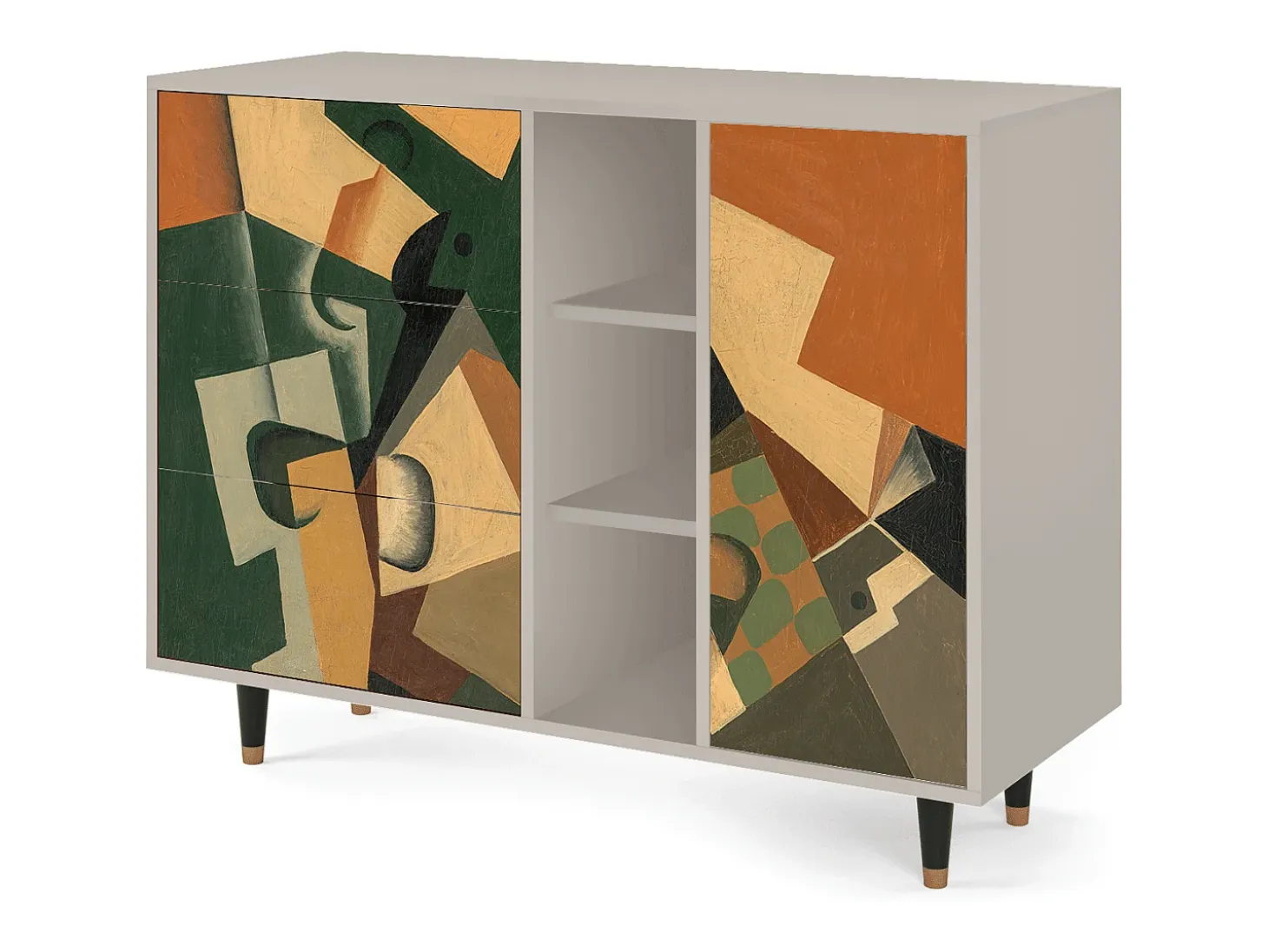 Aparador - 125x98x48 cm - BS2 - Glass and Checkerboard, Arena