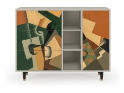 Aparador - 125x98x48 cm - BS2 - Glass and Checkerboard, Arena