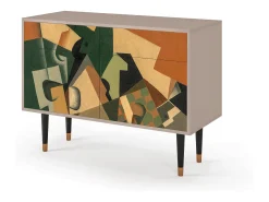 Aparador - 115x85x48 cm - BS4 - Glass and Checkerboard, Latte