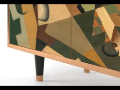Aparador - 94x96x48 cm - BS3 - Glass and Checkerboard, Nogal