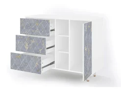 Aparador - 125x98x48 cm - BS2 - Golden Smoke, Blanco