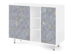 Aparador - 125x98x48 cm - BS2 - Golden Smoke, Blanco