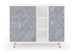 Aparador - 125x98x48 cm - BS2 - Golden Smoke, Blanco