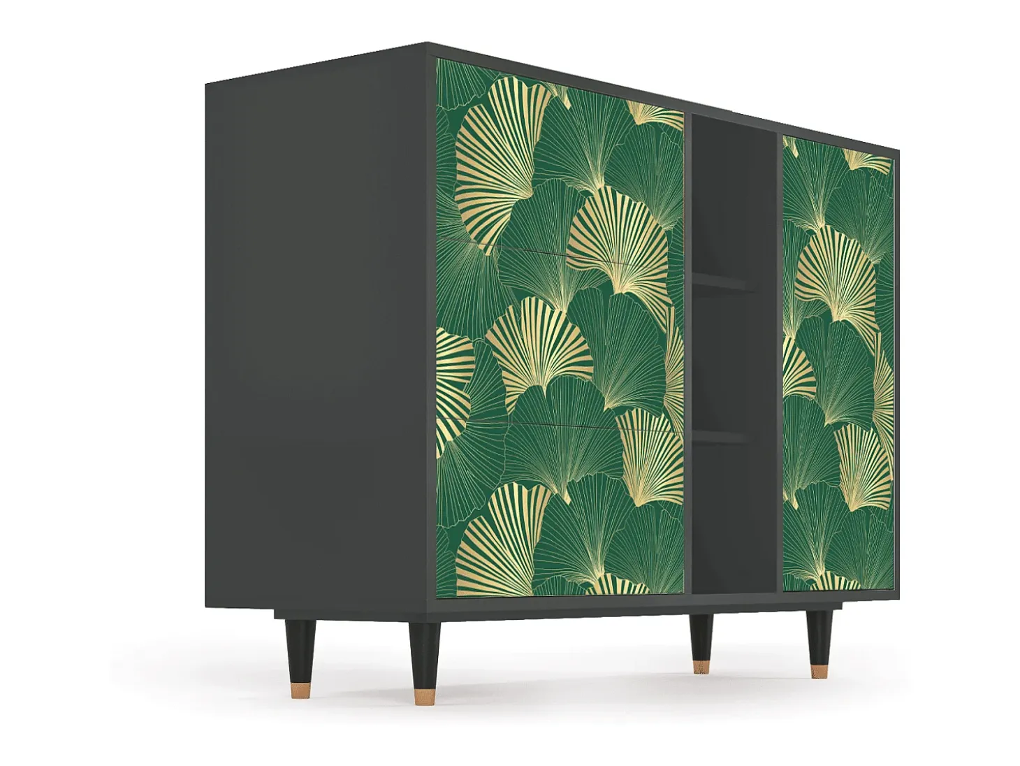 Aparador - 125x98x48 cm - BS2 - Gold Ginkgo, Antracita