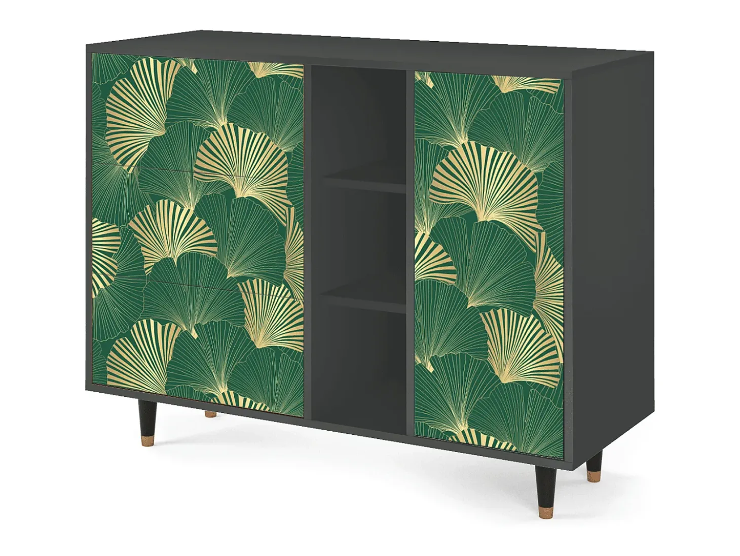 Aparador - 125x98x48 cm - BS2 - Gold Ginkgo, Antracita