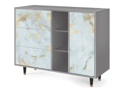 Aparador - 125x98x48 cm - BS2 - Golden Waves, Gris