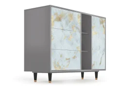 Aparador - 125x98x48 cm - BS2 - Golden Waves, Gris