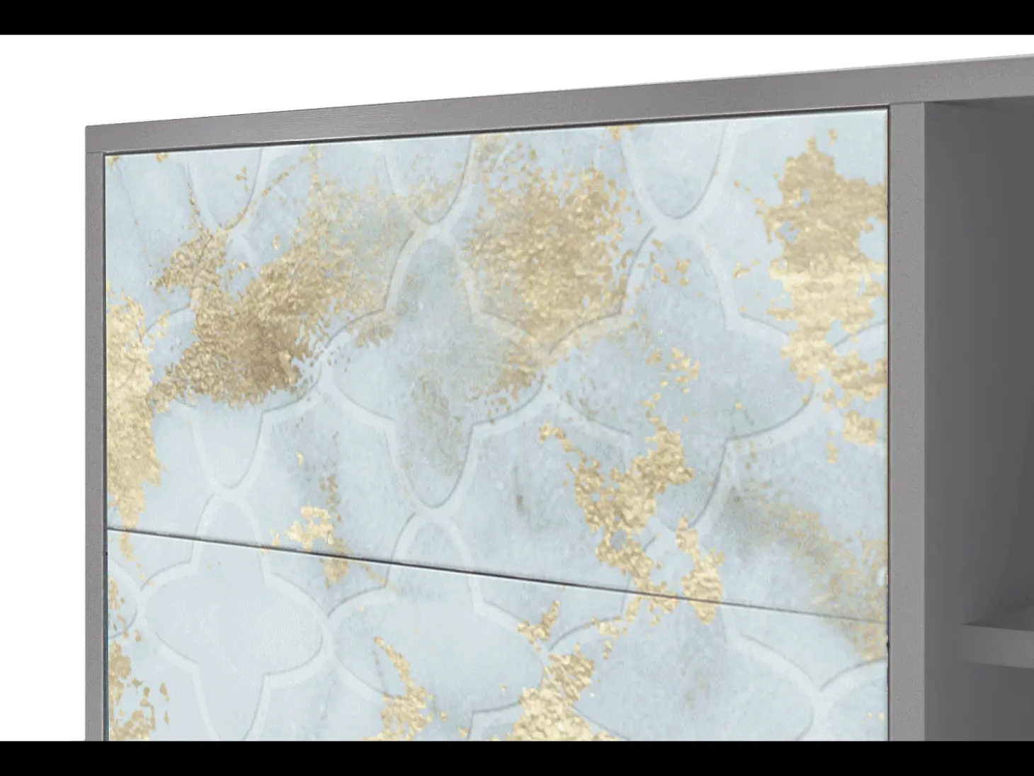Aparador - 125x98x48 cm - BS2 - Golden Waves, Gris