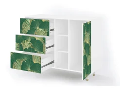 Aparador - 125x98x48 cm - BS2 - Gold Ginkgo, Blanco