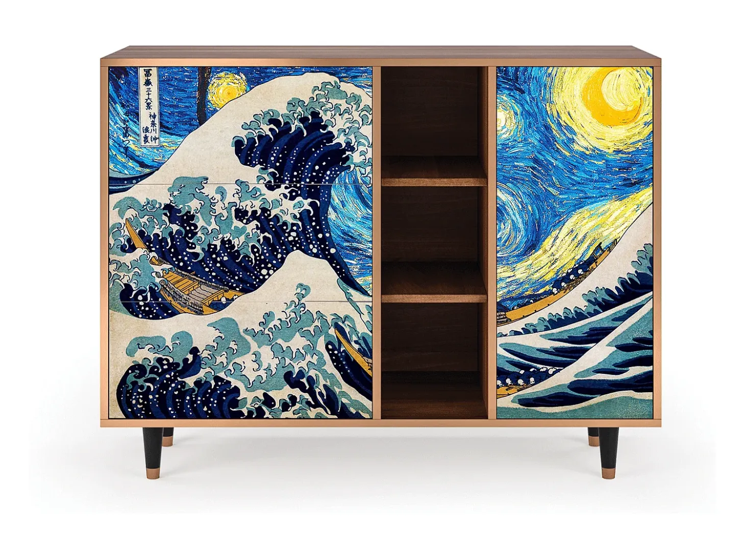 Aparador - 125x98x48 cm - BS2 - Great Wave, Nogal