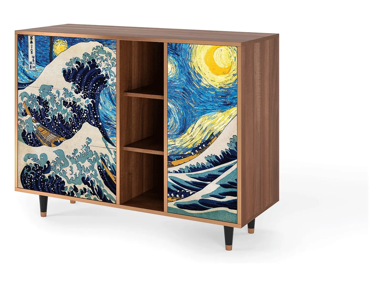 Aparador - 125x98x48 cm - BS2 - Great Wave, Nogal