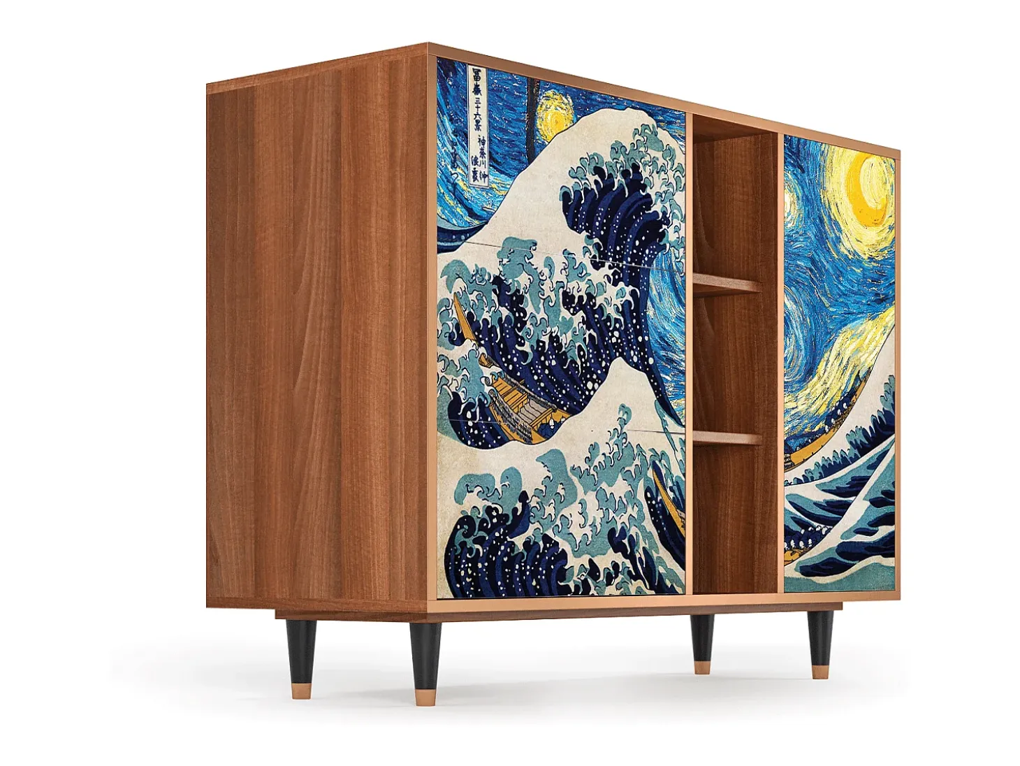 Aparador - 125x98x48 cm - BS2 - Great Wave, Nogal