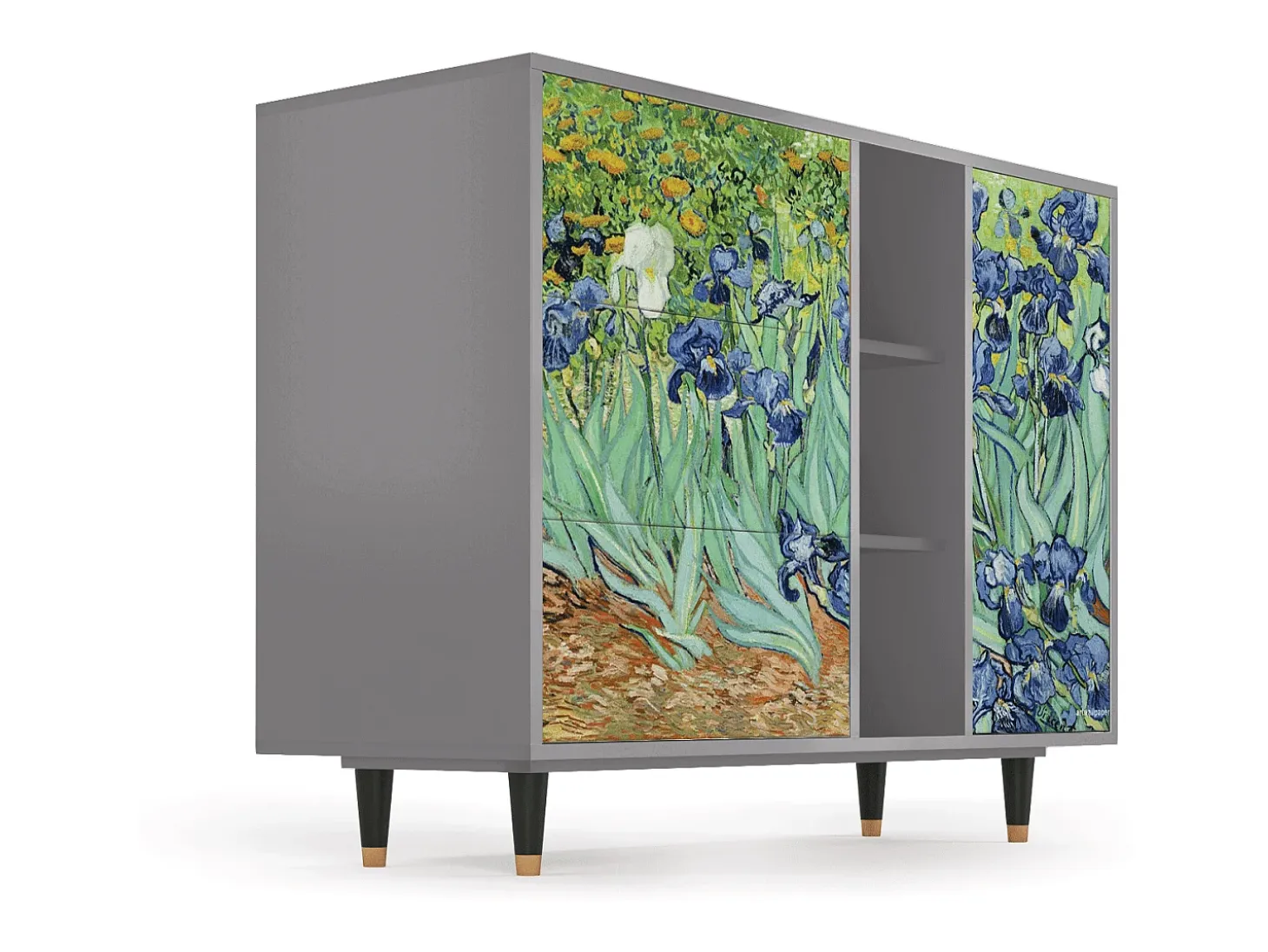 Aparador - 125x98x48 cm - BS2 - Irises , Gris
